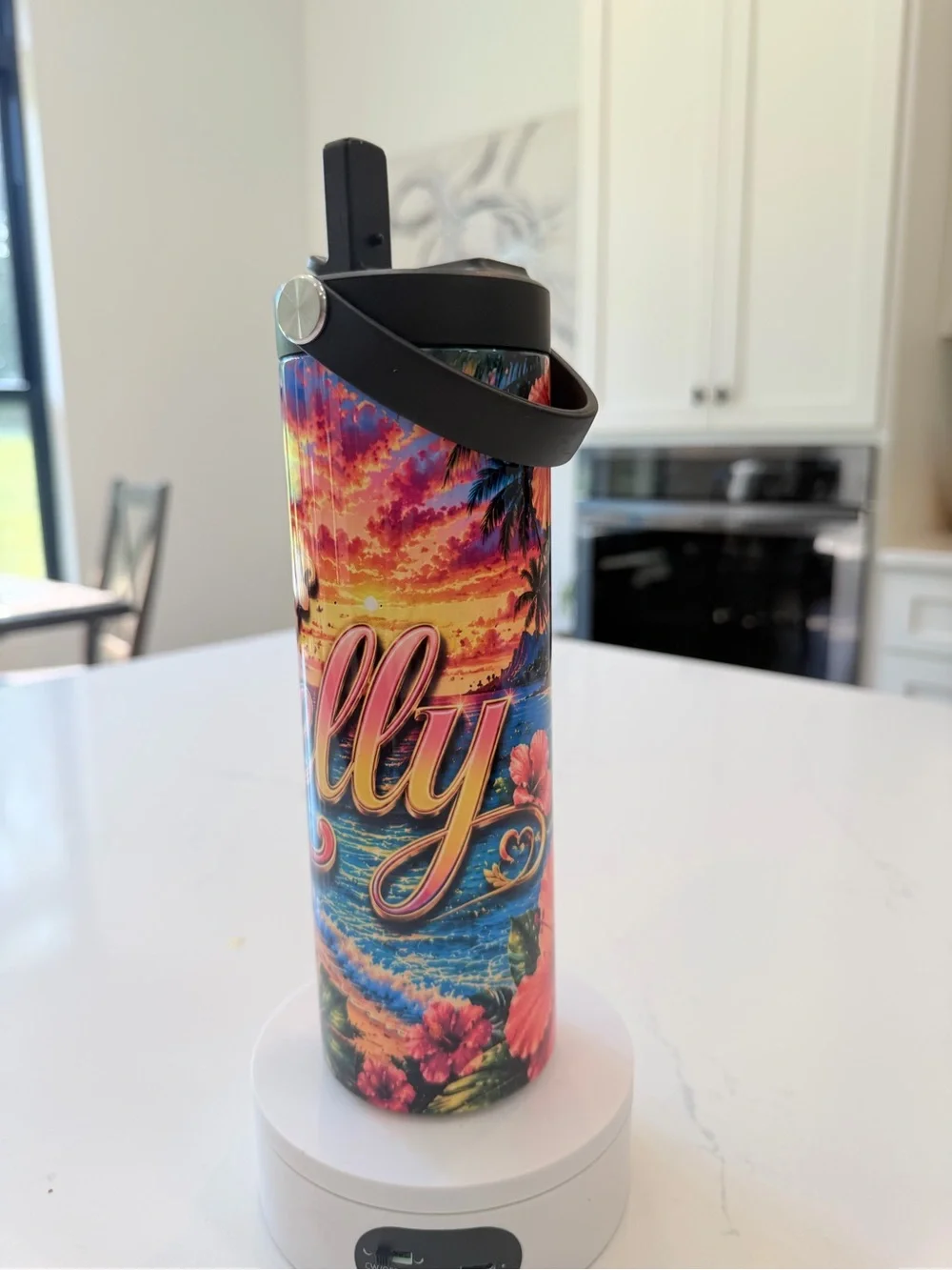 New 20oz Colorful Tropical Insulated tumbler Multi-Color with your name.